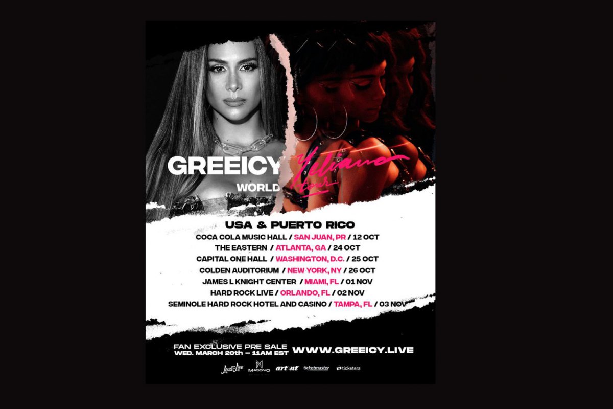 Greeicy se prepara para "GREEICY/YELIANA WORLD TOUR"